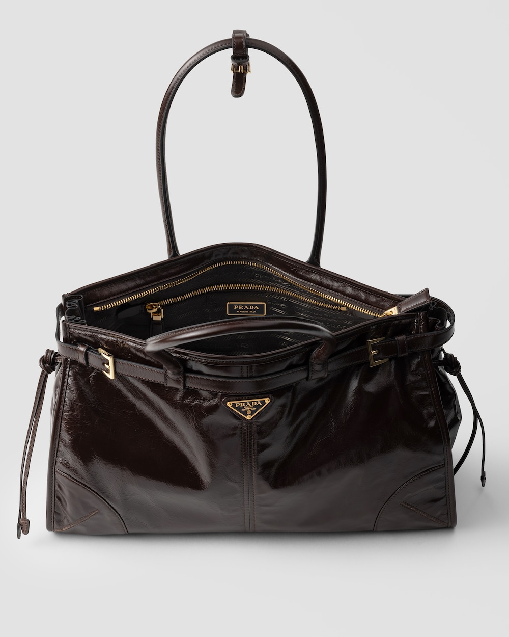 Prada Bonnie Large Leather Handbag - Image 5